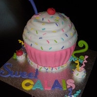 Giant Cupcake This was for my daughters 2nd Birthday. Inspiration taken from Andrea's Sweet cakes. I used my cricut cake for the first time to cut...