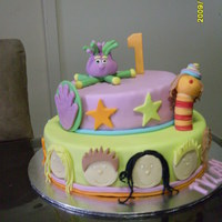 Hi-5 Birthday Cake This is for a friends little girl who turned 1. Everything is fondant. Thanks for looking:)