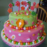 13Th Birthday Bright theamed 13th birthday! Top tier is vanilla pound cake with vanilla bavarian cream filling and vanilla buttercream icing. Bottom tier...