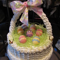 Easter Basket Cake I made this Easter Basket cake for a co-worker. Everything is edible except for the ribbon on the handle. Even the handle is edible. Happy...