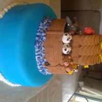 Noah's Ark Made for two sisters from my church. Cake is carrot cake. All animals and accents done in fondant.