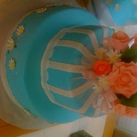 Acrylic Stamps This cake was made for a friend's birthday. I used the acrylic stamps on the side and handpainted. Then I added gumpaste daisies. The...