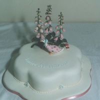 Jemima's Christening Cake A Christening cake for my niece Jemima inspired by Beatrix Potter's Jemima Puddleduck. The flowers are foxgloves.
