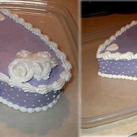 Purple Heart Cake from a box with class buttercream. I am in the middle of Course 2. My teacher is free spirited and doesn't mind what kind of cake...