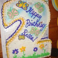 Birthday Cake This is 2 9x13 layed side by side, then carved into the #2. Iced in almond bc and decorated with almond bc. I was not very happy with the...