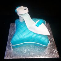Cinderella Shoe And Pillow Cake The first pillow cake, and first gum paste shoe I`ve done. Wild berry vanilla cake with rose petal buttercream. It didn`t turn out 100%...