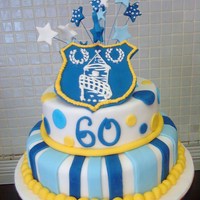 Football Team Cake Everton football cake for my stepdads sixtieth birthday. First ever stacked cake, thanks for the advice from CC'ers! It was not as...