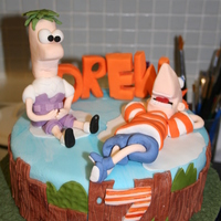 Phineus And Ferb Cake had never heard of these guys, but liked making them - all fondant and modeling paste decorations,