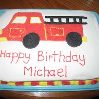 Fire Truck Birthday Choc cake with Indydebi's buttercream frosting