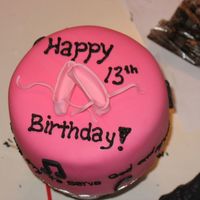 Pointe Shoes Bday Cake This is my second cake for a customer! She wanted it to have girl scouts, music, and dance so i made the pointe shoes out of gumpaste (...