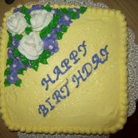 Birthday Cake For My Aunt Almond cake, lemon creme filling, lemon icing