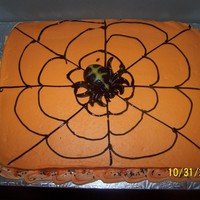 Spider Web Cake This is a vanilla cake with vanilla/almond BC frosting. I probably should have added a few more straight lines to the web but I'm...