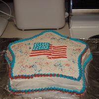 4Th Of July Cake Vanilla flavored cake with vanilla buttercream icing and filling. The flag is all royal icing. The inside of the cake is three different,...