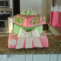 Baby Girl My first cake covered in fondant!!
