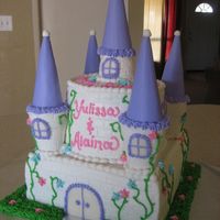 Castle This cake was for my daughters 5th birthday and neices 8th. I put together ideas from other castle cakes on cc and came up with this one...