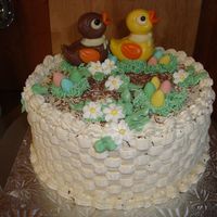 Easter Cake Chocolate cake with vanilla buttercream. This was my second cake.