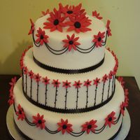 3 Tier Wedding Cake Dummy cake covered with fondant, and royal icing accents. Flowers are made from fondant with a royal icing centre. This was my final...