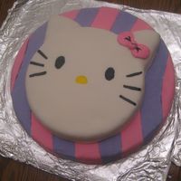Hello Kitty Cake This is a cake I made for a friend's daughter's Hello Kitty party. Basically it's two cakes covered in fondant. I drew the...