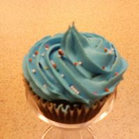 Blue Swirl Chocolate cupcake, blue buttercream frosting