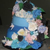 Sweet 16 I made this cake for my daughter's 16th B-Day. She wanted flowers covering the top and cascading down around the cake. She also wanted...