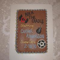 Chocolate Baby Shower Cake This cake was made to look like the invitation for the shower. Vanilla cake with chocolate buttercream icing.