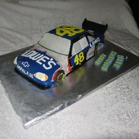 Jimmie Johnson Nascar Cake This was for a client who loves Jimmie Johnson. The challenge on this was they wanted cream cheese icing...so, that's what I did! All...