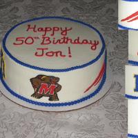 Sports Fan! This was made for a true sports fan! All buttercream icing and freehand piping of mascots.