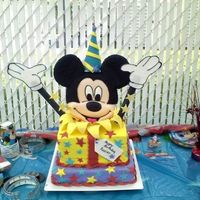 Mickey Mouse Present Cake! Cake was made for my little cousin's birthday. Idea was from Wilton's Yearbook 2005. Mickey face is chocolate plaque with royal...