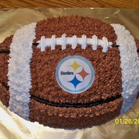 Steelers Football Cake Steelers football cake I made for my grandson's Cake Day at school. I used the Wilton football cake pan and the logo is an edible...