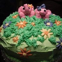 Pink Elephant Birthday Gluten free devil's food, vegan buttercream, fondant elephants and accents.