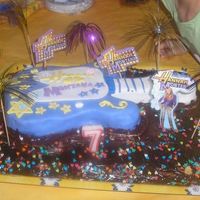 Hannah Montana base de galletas con chocolate y guitarra fondant para mi ni&ntilde;a