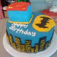 Superman And Batman Birthday Cake This was a last minute birthday cake i made for a friend of mine. He's a bit of a comic fanatic so he asked me at 9 am if I could make...