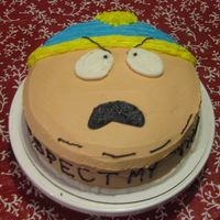 Eric Cartman South Park Cake Pretty self explanatory - very easy to decorate. Wording on side says, "Respect my 'tho tay!" (authority) which is the...