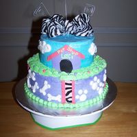 Littlest Pet Shop 9" and 6" rounds iced in all BC with zebra print ribbon