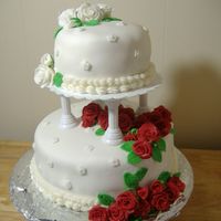 Red And White Rose Finale Wedding Cake Here is my final cake for Course 3 classes from Wilton. This was so much work and so much fun! Things didnt go as perfect as I may have...