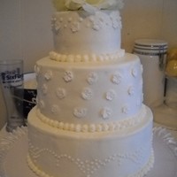 Buttercream Wedding Cake With Royal Icing Flowers This was my first cake for an actual wedding. All buttercream except royal icing flowers. I wasnt as pleased with it because I ended up...