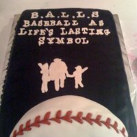 B.a.l.l.s This cake was done for a book launch in NYC. If you look up the book, you'll find it copies the cover. The baseball was done as an...