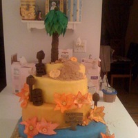 Tikki Birthday Made for a 50th birthday so it was kept a little more mature and classy than a super carved cake.Everything is edible. Flowers and palm...