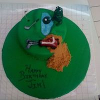 Frog On The Pond. Made for an avid golfers birthday. The idea is the golfer (birthday boy) got his golf ball stuck on the lilly pad and now the frog is...