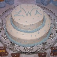 Baby Boy Cake This was my first attempt at decorating a cake. I made it for a family member expecting a boy. The frosting is all buttercream. It was...