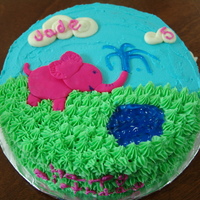 Pink Elephant This was for a little girl who loves elephants. She specifically wanted a pink elephant shooting water from his trunk with fluffy white...