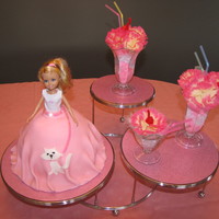 Poodle Skirt Barbie 1950's theme Birthday for my 7 year old this year and Barbie was a real hit at the bowling alley with her friends as well as her. :)