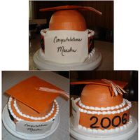 1St Grad Cake White Almond sour cream cake w/pineapple filling and whipped cream buttercream. MMF top, diploma, and numbers. It was hard getting the MMF...