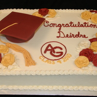 High School Graduation Chocolate cake with lemon buttercream and fondant graduation cap.