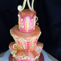 Margaret Braun Wanna Be This cake only feeds abotu 15 people. The smallest tier is 3.5" and 4" tall. I love doing whimsical cakes like this. Margaret...
