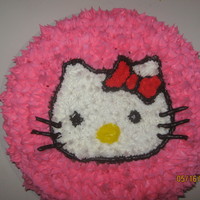Hello Kitty Pound cake with colored buttercream icing....