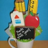 Teacher Cookies I made several of these for the end of the school year. NFSC with royal. Inspired by KneadaCookie's bouquet. TFL