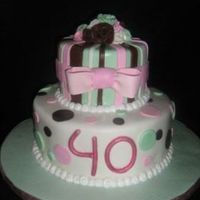 40Th Birthday Inspiried by a cake by Pink Cake Box. I only had 3 days notice on this but I am very happy with the way it turned out. 10' and 6&quot...