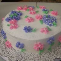 Easter Cake For The Family It was last minute, just drop flowers but my mom loved it