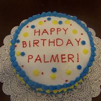 Smash Cake My boss's son's smash cake. Just a quick decoration with tip 16 and the letter press. I only did a single layer but she loved it...